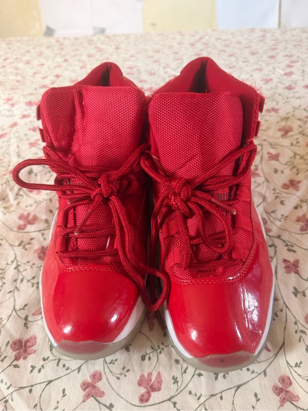 Jordan Kids Bright Red High-Top Sneakers